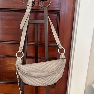 Quilted Beige Crossbody Bag